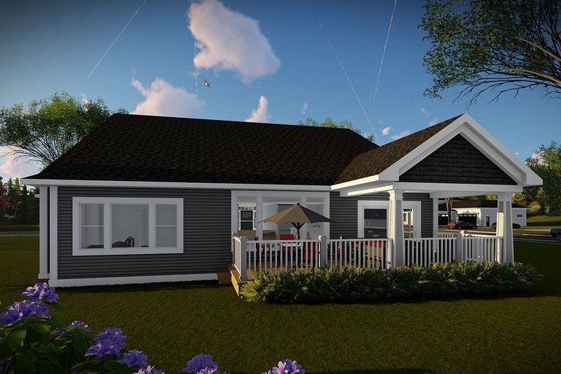 Dream House Plan - Exterior - Rear Elevation 1 for Ranch House Plan #70-1485 - 3 bed, 2 bath