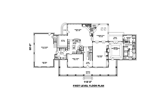 Floor Plan - Main Floor for Traditional House Plan #81-1654 - 4 bed, 3.5 bath