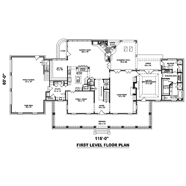Traditional Floor Plan - Main Floor Plan #81-1654