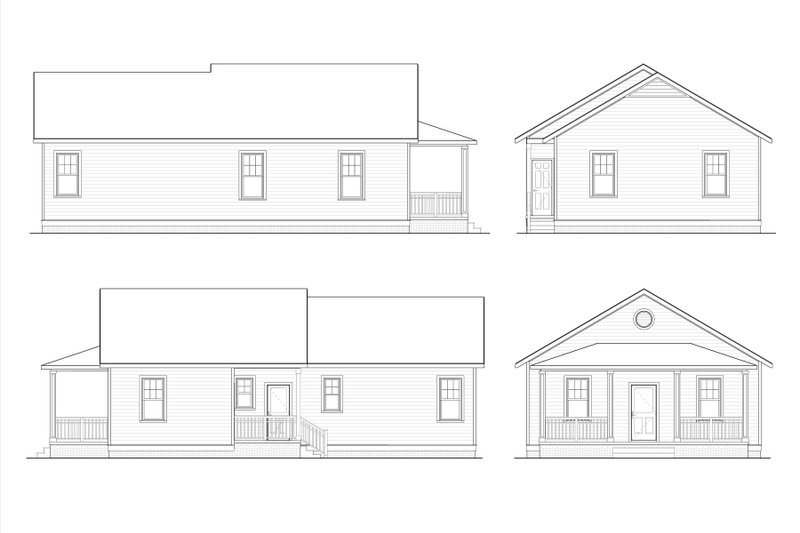 House Blueprint - Exterior - Other Elevation for Bungalow House Plan #936-37 - 3 bed, 2 bath