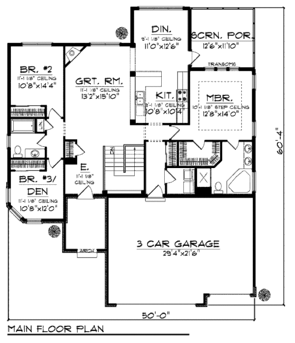 Home Plan - European Floor Plan - Main Floor Plan #70-991
