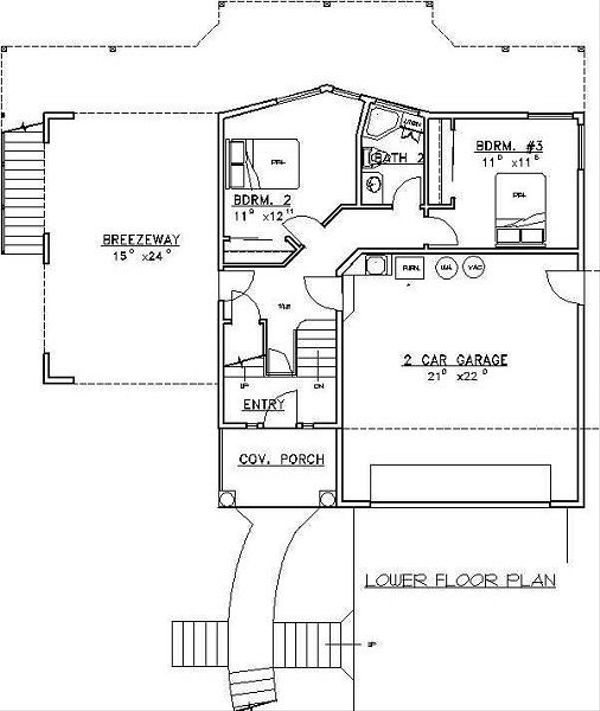 Home Plan - Beach Floor Plan - Lower Floor Plan #117-527