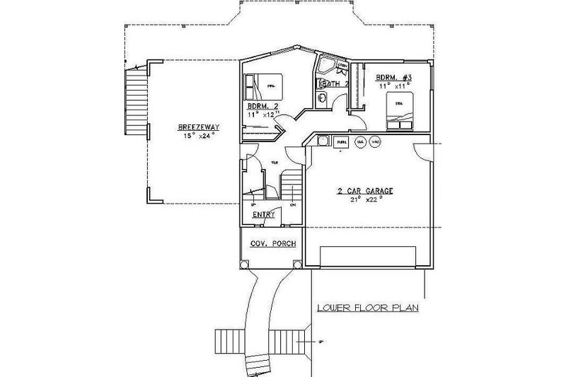 Dream House Plan - Floor Plan - Lower Floor for Beach House Plan #117-527 - 3 bed, 2.5 bath
