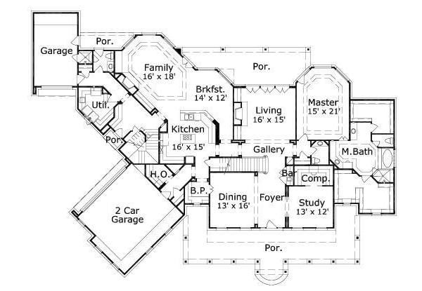 Traditional Floor Plan - Main Floor Plan #411-296