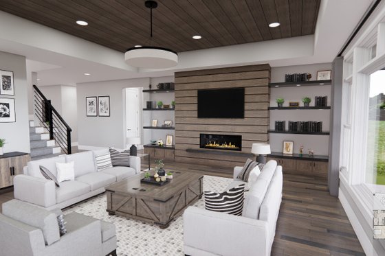 Interior - Family Room 1 for Farmhouse House Plan #51-1239 - 4 bed, 3.5 bath