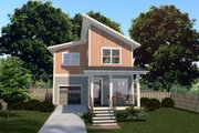 Modern Style House Plan - 3 Beds 2.5 Baths 1427 Sq/Ft Plan #79-369 Exterior 