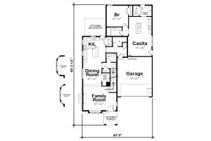 Floor Plan - Main Floor for Traditional House Plan #20-2340 - 4 bed, 3.5 bath