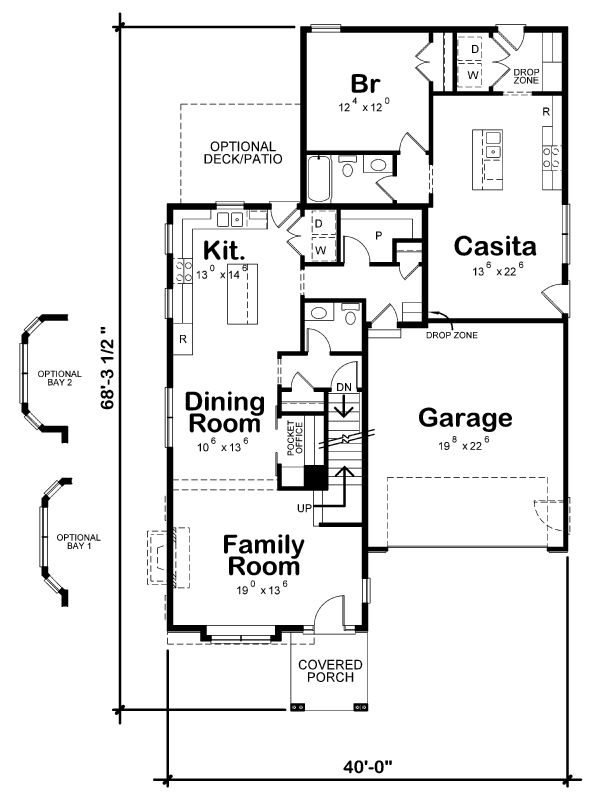 House Design - Traditional Floor Plan - Main Floor Plan #20-2340