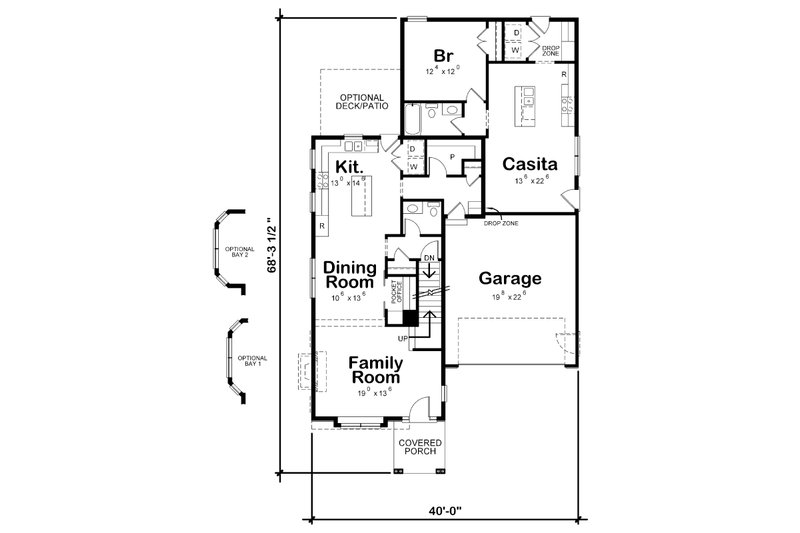 Home Plan - Floor Plan - Main Floor for Traditional House Plan #20-2340 - 4 bed, 3.5 bath