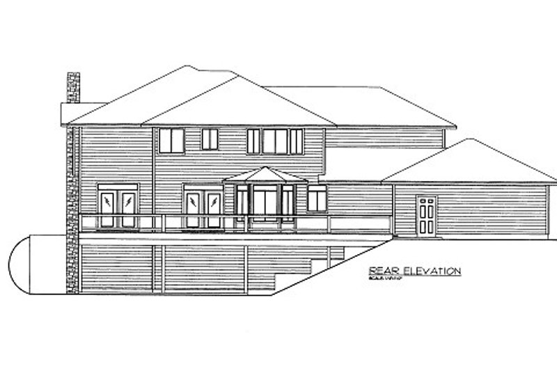 Dream House Plan - Exterior - Rear Elevation for Bungalow House Plan #117-690 - 3 bed, 3 bath