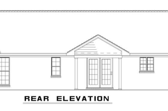 Exterior - Rear Elevation for Ranch House Plan #17-3297 - 3 bed, 2 bath