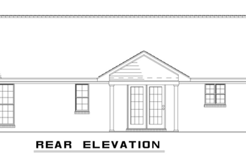 Architectural House Design - Exterior - Rear Elevation for Ranch House Plan #17-3297 - 3 bed, 2 bath
