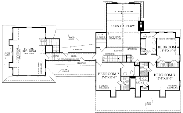 House Design - Colonial Floor Plan - Upper Floor Plan #137-220