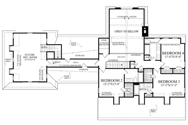 Home Plan - Floor Plan - Upper Floor for Colonial House Plan #137-220 - 4 bed, 4.5 bath