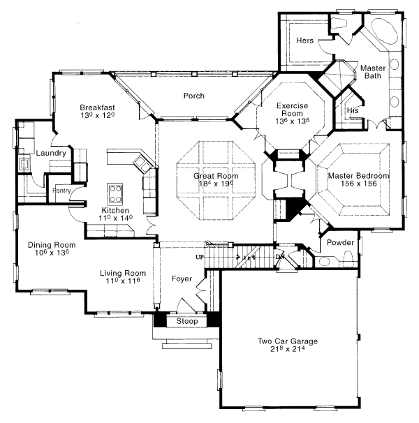 Architectural House Design - Traditional Floor Plan - Main Floor Plan #429-27
