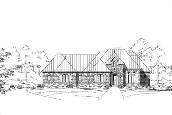 Exterior - Front Elevation for European House Plan #411-725 - 3 bed, 3.5 bath