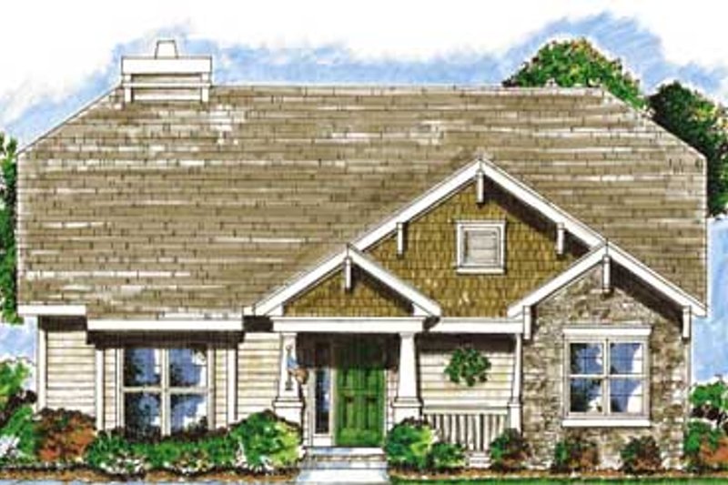 Architectural House Design - Craftsman Exterior - Front Elevation Plan #20-1367