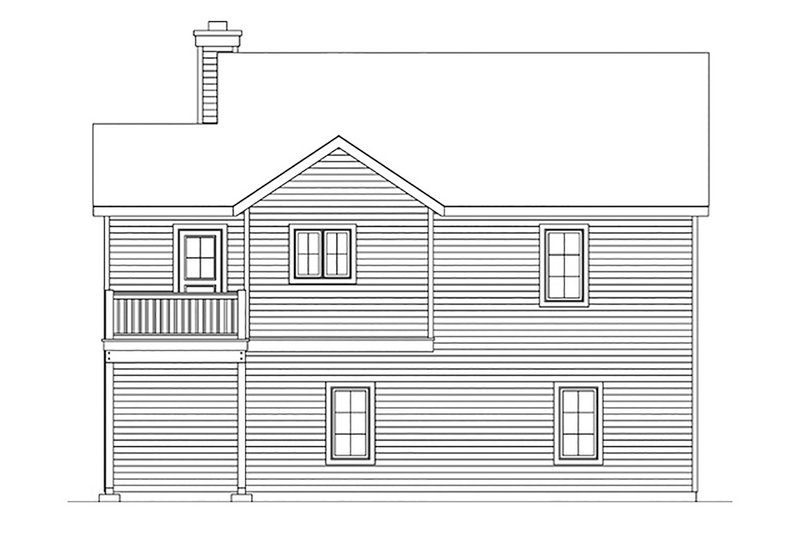 House Blueprint - Exterior - Rear Elevation for Country House Plan #22-610 - 2 bed, 2.5 bath