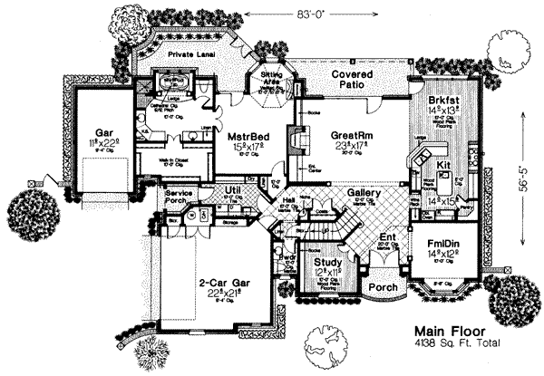 House Blueprint - European Floor Plan - Main Floor Plan #310-237