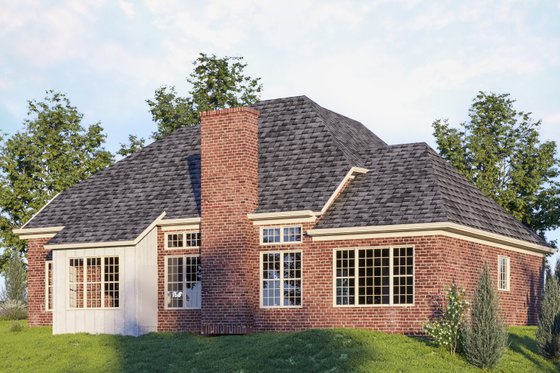Exterior - Rear Elevation for Traditional House Plan #54-456 - 3 bed, 2.5 bath