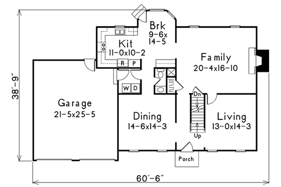 Floor Plan - Main Floor for Colonial House Plan #57-112 - 4 bed, 2.5 bath
