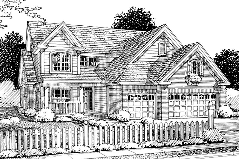 House Blueprint - Traditional Exterior - Front Elevation Plan #20-1356