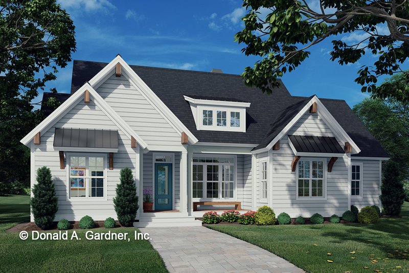 House Blueprint - Cottage Exterior - Front Elevation Plan #929-1102