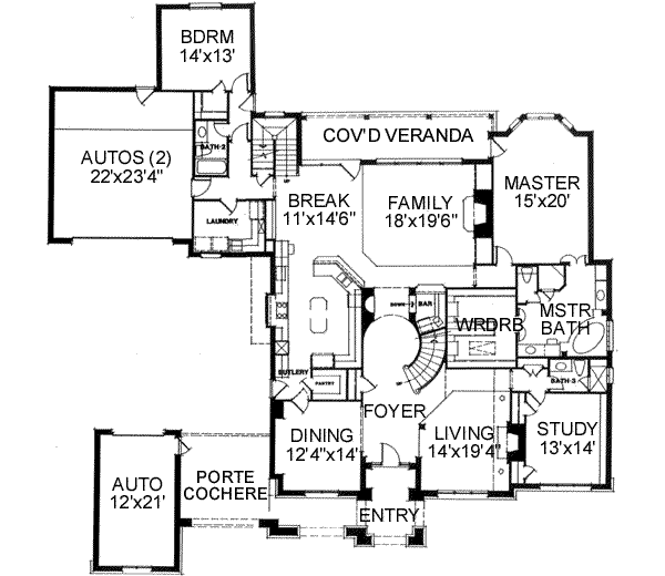 European Floor Plan - Main Floor Plan #141-132