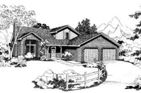 Exterior - Front Elevation for Traditional House Plan #303-305 - 4 bed, 2.5 bath