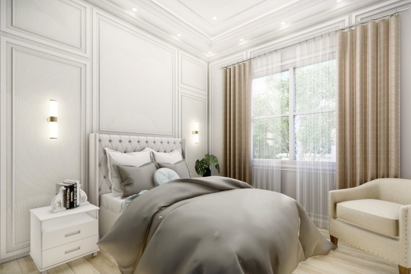 House Blueprint - Interior - Bedroom for Ranch House Plan #54-466 - 3 bed, 2.5 bath