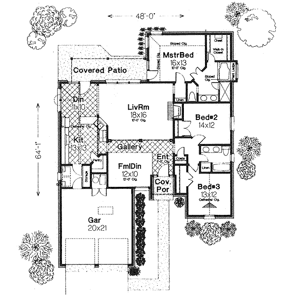 Traditional style plan 310-767 main floor
