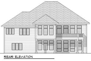 Exterior - Rear Elevation for European House Plan #70-813 - 4 bed, 3 bath