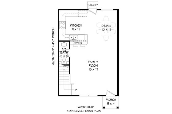 Floor Plan - Main Floor for Contemporary House Plan #932-158 - 2 bed, 2.5 bath