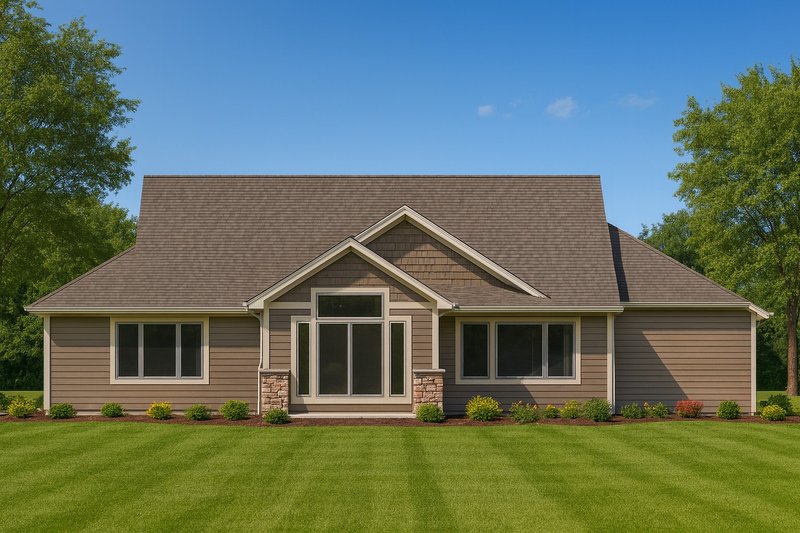 Architectural House Design - Exterior - Rear Elevation for Craftsman House Plan #112-305 - 3 bed, 2 bath