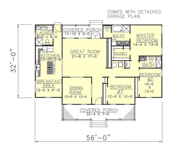 Traditional Floor Plan - Main Floor Plan #44-103