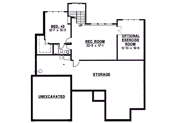 Ranch Floor Plan - Lower Floor Plan #67-777