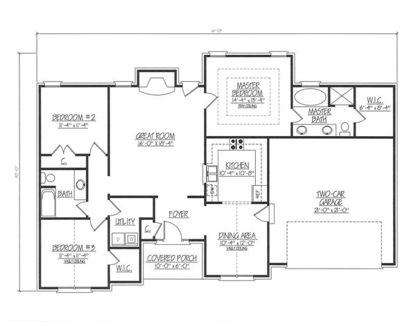 Ranch Floor Plan - Main Floor Plan #412-134