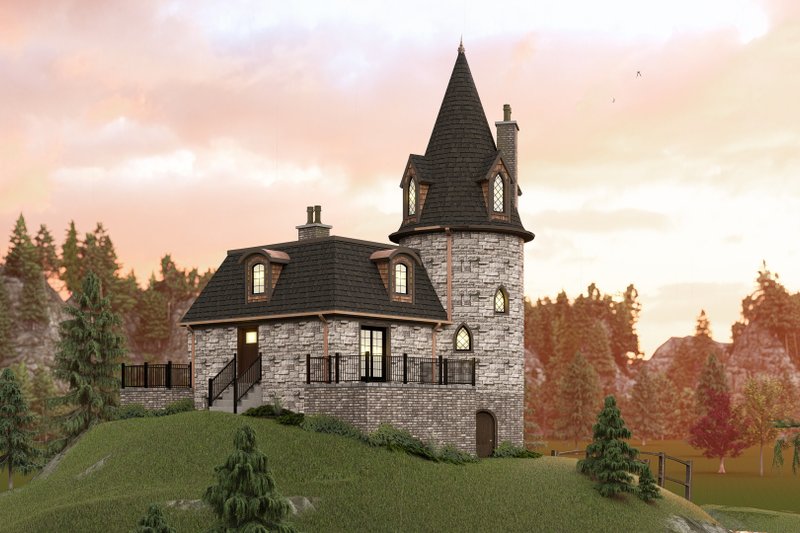 House Design - Exterior - Other Elevation 2 for European House Plan #1064-322 - 1 bed, 1 bath