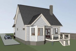 Exterior - Rear Elevation for Farmhouse House Plan #79-360 - 3 bed, 2.5 bath