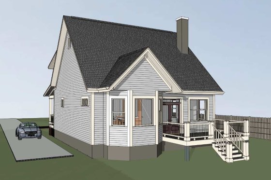 Exterior - Rear Elevation for Farmhouse House Plan #79-360 - 3 bed, 2.5 bath