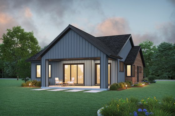 Exterior - Rear Elevation for Contemporary House Plan #48-1139 - 2 bed, 2 bath
