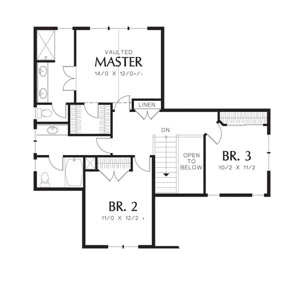 Traditional Floor Plan - Upper Floor Plan #48-522