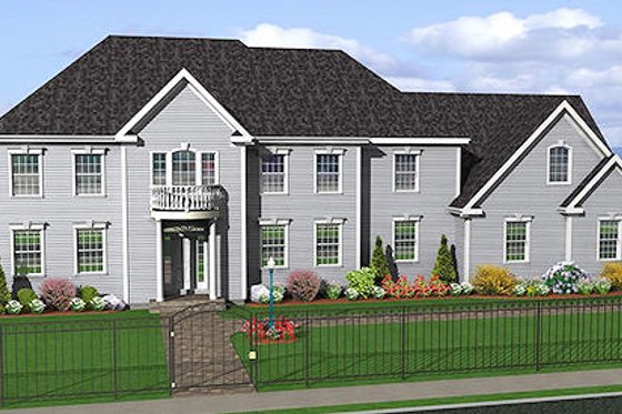 Exterior - Front Elevation for Colonial House Plan #75-108 - 4 bed, 3.5 bath
