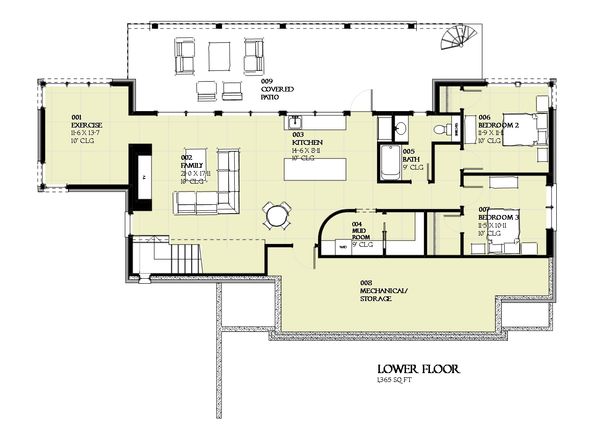 Cabin Floor Plan - Lower Floor Plan #901-129