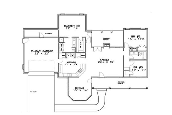 Floor Plan - Main Floor House Plan #8-115 - 3 bed, 2 bath