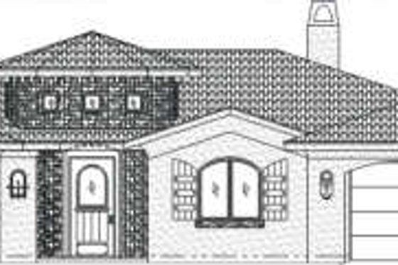Exterior - Front Elevation for Mediterranean House Plan #24-276 - 4 bed, 2.5 bath