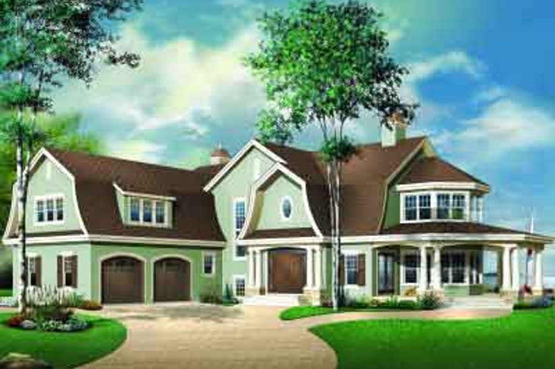 House Blueprint - European Exterior - Front Elevation Plan #23-585