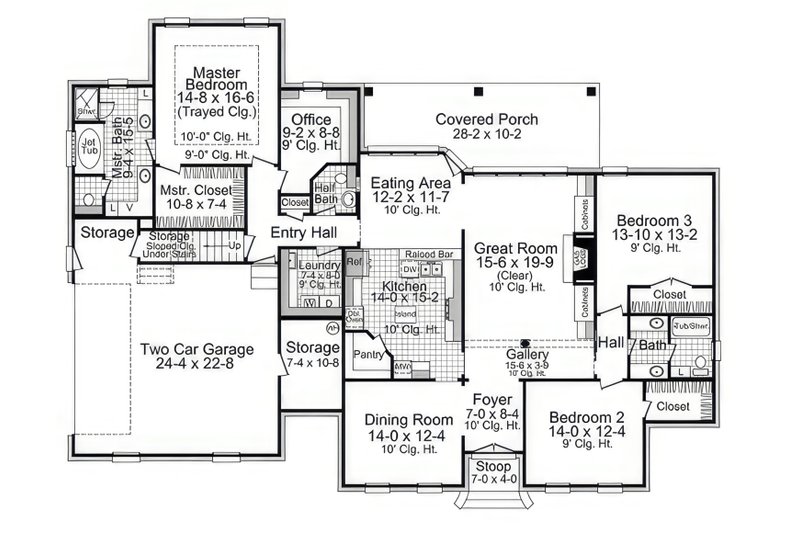 House Blueprint - Floor Plan - Upper Floor for Farmhouse House Plan #21-562 - 3 bed, 2.5 bath