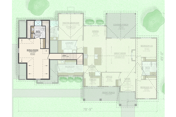 Floor Plan - Upper Floor for Farmhouse House Plan #1089-9 - 3 bed, 3 bath