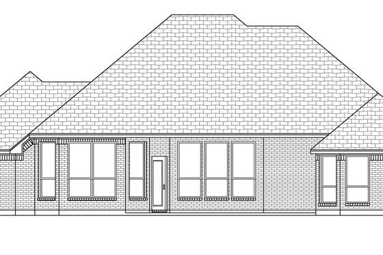 Exterior - Rear Elevation for European House Plan #84-629 - 4 bed, 3 bath